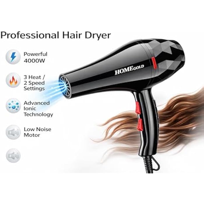 HG-683 5 in 1 Hair Dryer 4000W Multi Settings with Ionic Technology and Overheat Protection - Image 4